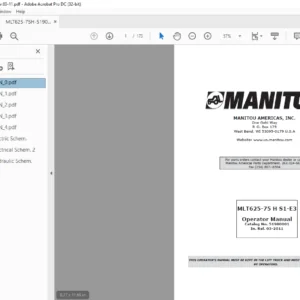 Manitou MLT625-75 H S1-E3 Operator Manual - PDF DOWNLOAD