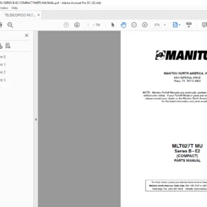 Manitou MLT627T MU Series B-E2 COMPACT Parts Manual - PDF DOWNLOAD