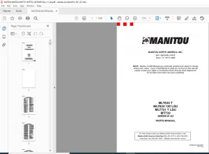 Manitou MLT630 T MLT634 120 LSU MLT731 T LSU MT732 Series B-E2 Parts Manual