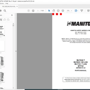 Manitou MLT630 T MLT634 120 LSU MLT731 T LSU MT732 Series B-E2 Parts Manual