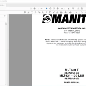 Manitou MLT630 T SERIES B-E2 MLT634-120 LSU SERIES B-E2 Parts Manual - PDF DOWNLOAD