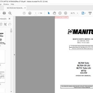 Manitou MLT630 Turbo MLT634-120 LSU MLT731 Turbo LSU MT732 Series B-E2 Operator's Manual - PDF