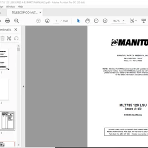 Manitou MLT735 120 LSU Series 4-E3 Parts Manual - PDF DOWNLOAD
