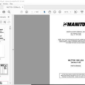 Manitou MLT735 120 LSU Series 4-E3 Parts Manual - PDF DOWNLOAD