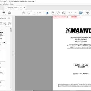 Manitou MLT741-120 LSU Series 2-E2 Operator's Manual - PDF DOWNLOAD