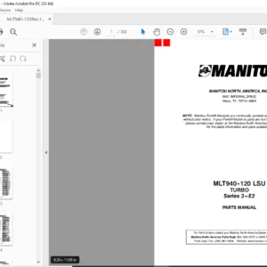 Manitou MLT940-120 LSU TURBO Series 3-E2 Parts Manual - PDF DOWNLOAD
