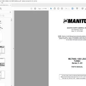 Manitou MLT940--120 LSU TURBO Series 3-E3 Parts Manual - PDF DOWNLOAD