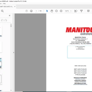 Manitou MRT 1850 PLUS-E3 MRT 2150 PLUS-E3 MRT 2540 PLUS-E3 Operator's Manual - PDF DOWNLOAD