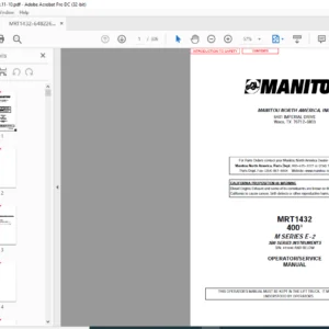 Manitou MRT1432 400° M SERIES E-2 Operator Manual - PDF DOWNLOAD