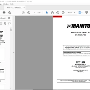 Manitou MRT1432 M Series E-2 Operator Manual - PDF DOWNLOAD