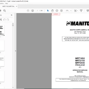Manitou MRT1850 MRT2150 MRT2540 Privilege E3 Operator Manual 648394AS - PDF DOWNLOAD