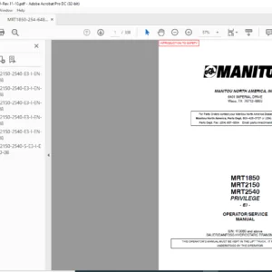 Manitou MRT1850 MRT2150 MRT2540 Privilege E3 Operator Manual 648432AS - PDF DOWNLOAD