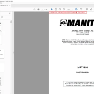 Manitou MRT1850 Parts Manual - PDF DOWNLOAD