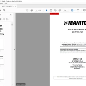 Manitou MRT2150 M Series E-2 Operator Manual - PDF DOWNLOAD