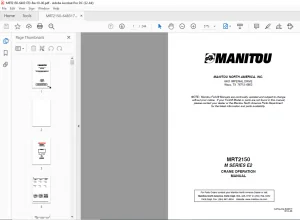 Manitou MRT2150 M Series E2 Crane Operation Manual - PDF DOWNLOAD