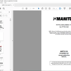 Manitou MRT2150 M Series E2 Crane Operation Manual - PDF DOWNLOAD