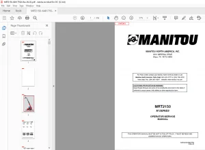 Manitou MRT2150 M Series Operator Service Manual - PDF DOWNLOAD