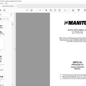 Manitou MRT2150 Privilege E3 Crane Operation Manual