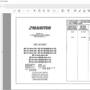 Manitou MSI 20 D 25 D 30 D 35 35 Turbo BUGGIE MH 20-4 25-4 Parts Manual - PDF DOWNLOAD