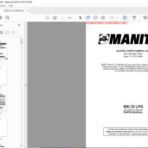 Manitou MSI 30 LPG Parts Manual - PDF DOWNLOAD
