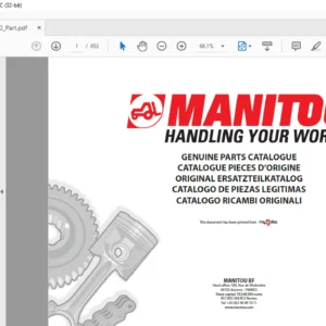 Manitou MSI 40 H Serie 1-E2 MSI 50 H Serie 1-E2 Parts Catalogue Manual - PDF DOWNLOAD