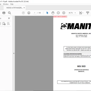 Manitou MSI 50D Operator Manual - PDF DOWNLOAD