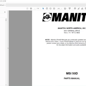 Manitou MSI 50D Parts Manual - PDF DOWNLOAD