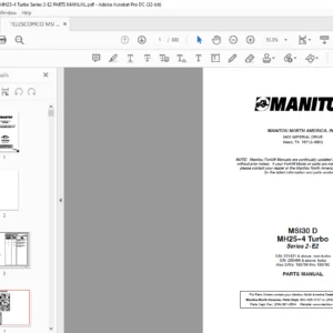 Manitou MSI30 D MH25-4 Turbo Series 2-E2 Parts Manual
