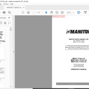 Manitou MSI30 D TI Series 2-E2 MSI30 D Turbo TI Series 1-E2 MH25-4 Turbo TI Series 2-E2 Operator Manual