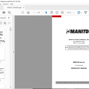 Manitou MSI30 LPG Series 2-E Operator's Manual - PDF DOWNLOAD