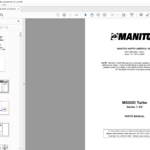 Manitou MSI30D Turbo Series 1-E2 Parts Manual - PDF DOWNLOAD