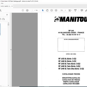 Manitou MT 1435 SL 1440 SL 1440 SL Turbo Serie Parts Manual - PDF DOWNLOAD