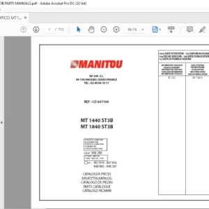 Manitou MT 1440 ST3B MT 1840 ST3B Parts Catalogue Manual - PDF DOWNLOAD