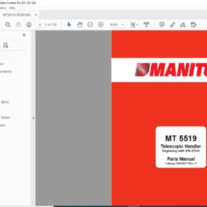 Manitou MT 5519 Telescopic Handler Parts Manual - PDF DOWNLOAD