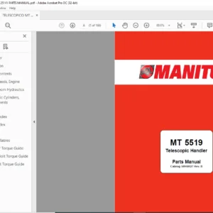 Manitou MT 5519 Telescopic Handler Parts Manual - PDF DOWNLOAD
