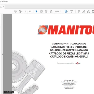 Manitou MT 728 S.C 732 S.C MT 928 S.C 932 S.C МТ 732 Turbo S.C 932 Turbo S.C Parts Catalogue Manual