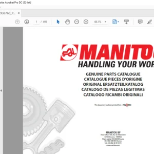 Manitou MT 825 ST3B Parts Catalogue Manual - PDF DOWNLOAD