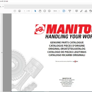 Manitou MT 927 Serie C MT 727 Serie C Parts Catalogue Manual - PDF DOWNLOAD