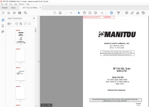 Manitou MT1745 HSL Turbo Mono-Ultra Series 2-E2 USA Operator's Manual - PDF DOWNLOAD