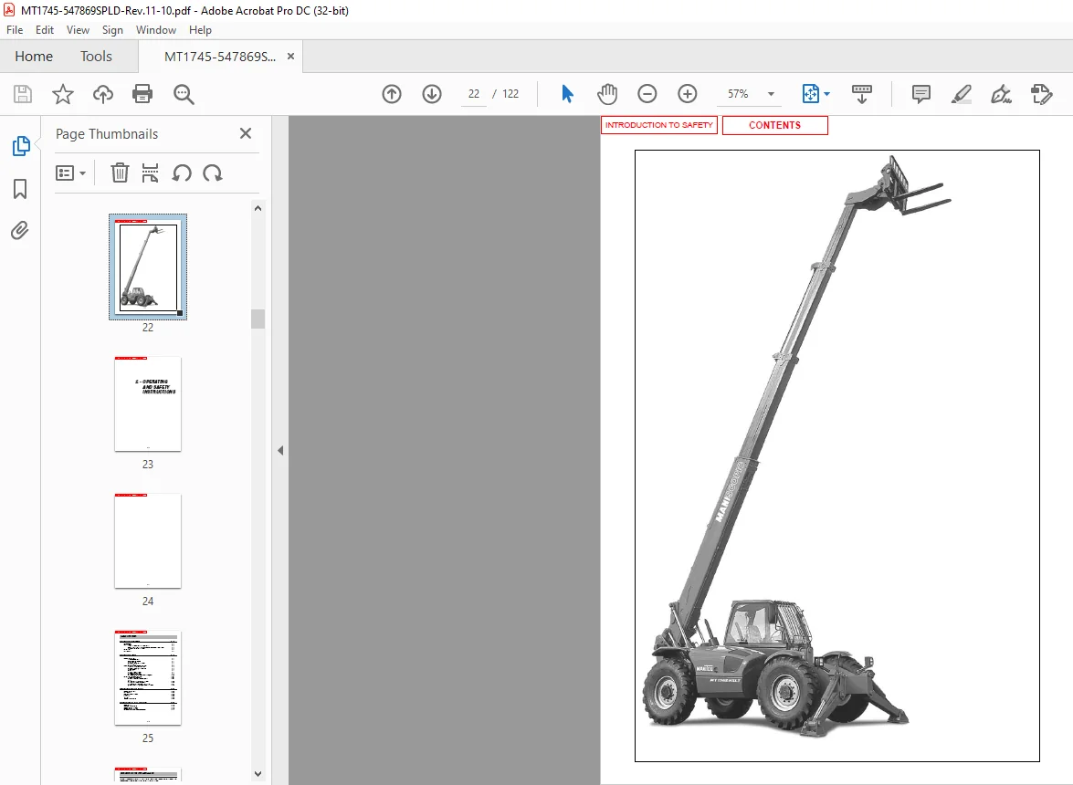 Manitou MT1745 HSL Turbo Mono-Ultra Series 2-E2 USA Operator's Manual - PDF DOWNLOAD - Image 3