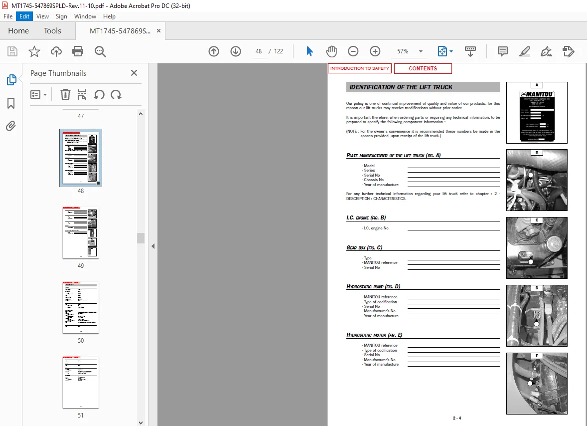 Manitou MT1745 HSL Turbo Mono-Ultra Series 2-E2 USA Operator's Manual - PDF DOWNLOAD - Image 4
