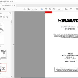 Manitou MT523 MLT523T Mono-Ultra SERIES B-E2 Parts Manual - PDF DOWNLOAD