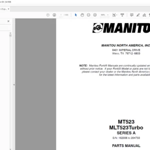 Manitou MT523 MLT523Turbo SERIES A Parts Manual - PDF DOWNLOAD