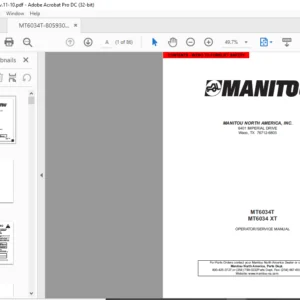 Manitou MT6034T MT6034 XT Operator Manual - PDF DOWNLOAD