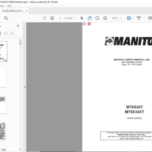 Manitou MT6034T MT6034XT Parts Manual - PDF DOWNLOAD