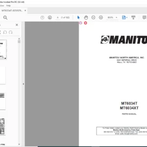 Manitou MT6034T MT6034XT Parts Manual - PDF DOWNLOAD