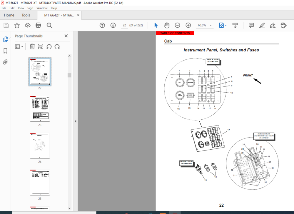 Manitou MT6642T MT6642XT MT8044XT Parts Manual - PDF DOWNLOAD ...