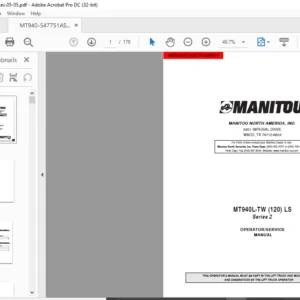 Manitou MT940L-TW 120 LS Series 2 Operator Manual - PDF DOWNLOAD