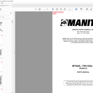 Manitou MT940L-TW(120)LS SERIES 2 Parts Manual - PDF DOWNLOAD