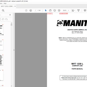 Manitou MVT 1230 L COMFORT LINE Parts Manual - PDF DOWNLOAD
